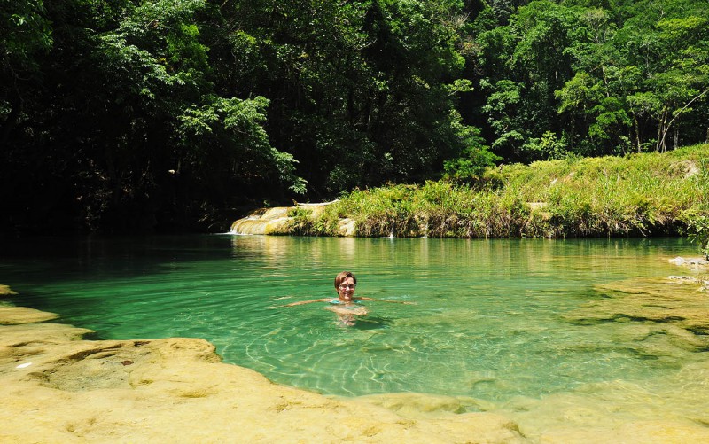 Abkühlen in den Wasserterassen
