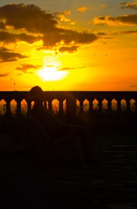 Philippa im Sonnenuntergang